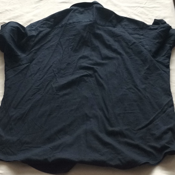 Black Button Short Sleeved Shirt - Picture 3 of 3